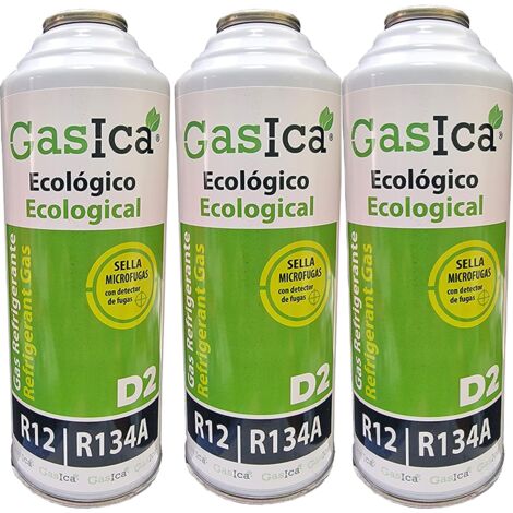 Kit Ricarica Aria Condizionata Auto Gasica D2 - 2 Bombole Da 255g, Con Manometro, Per R12/R134A - Foto 3