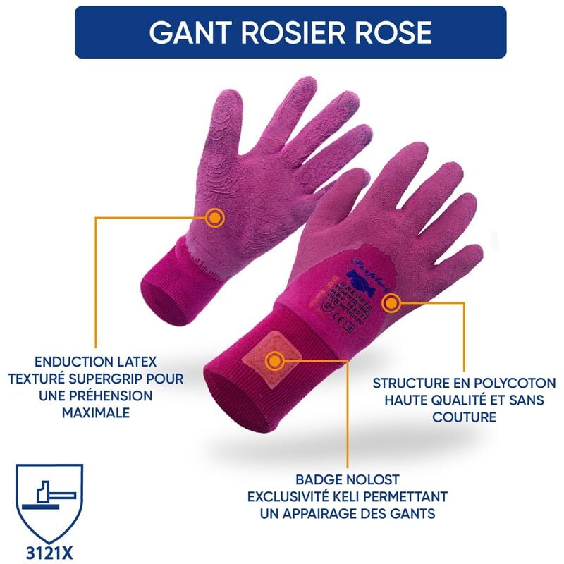 2 paires Gants de protection de travail jardin d'agriculture gants latex  imperméables antidérapants-ROS