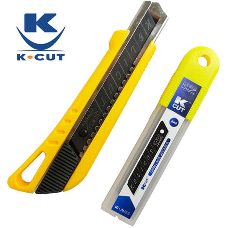 KELI - Cutter 18mm avec Lame Black Blade SK2 + Etui 10 lames  supplémentaires - Durée de vie