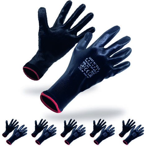 KELI - Lot 5 Gants Travaux Milieu Humide Nitrile T08 (1/5)