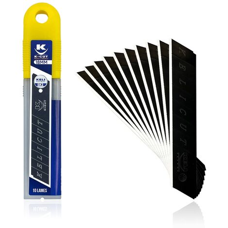 KELI - Lot De 10 Lames 18mm Black Blade Sk2 - Durée De Vie 3 Fois Supérieure, Gravure Laser (1/4)