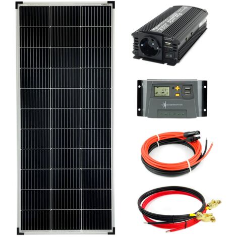 Komplettset 1x140 Watt Solarmodul 1270x590 600 Watt Wandler Laderegler Photovoltaik Inselanlage