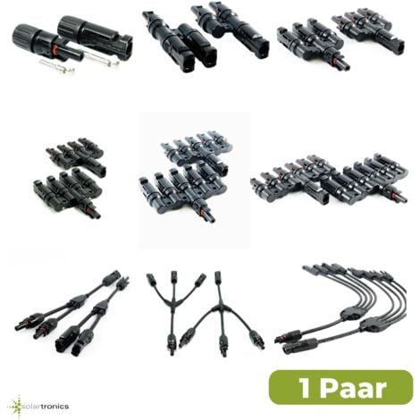 1 - 6 fach Solarstecker kompatibel mit MC4 Solarkabel Y-Verteiler für Solaranlage 1 fach Stecker