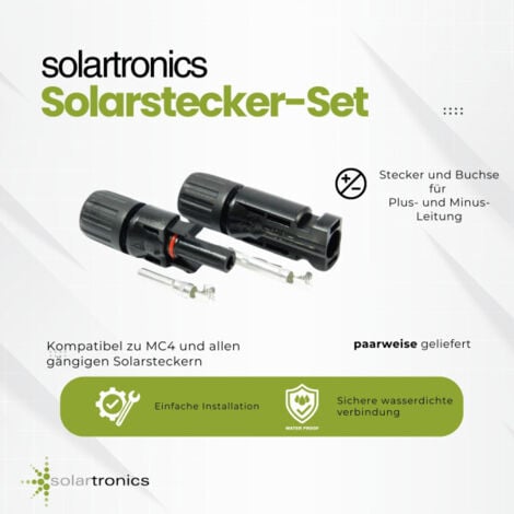 1 - 6 fach Solarstecker kompatibel mit MC4 Solarkabel Y-Verteiler für Solaranlage 1 fach Stecker