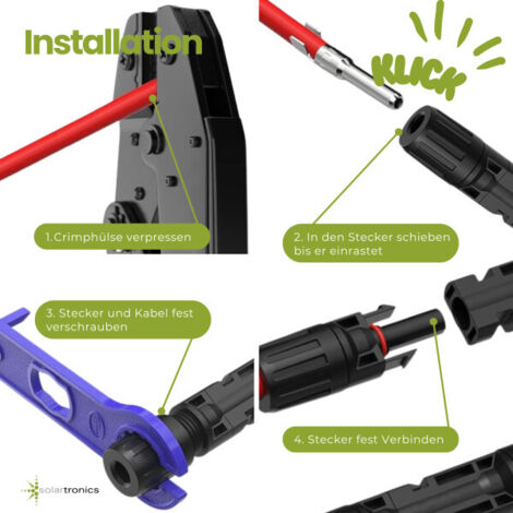 1 - 6 fach Solarstecker kompatibel mit MC4 Solarkabel Y-Verteiler für Solaranlage 1 fach Stecker