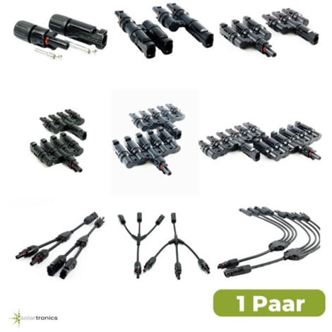 1 - 6 fach Solarstecker kompatibel mit MC4 Solarkabel Y-Verteiler für Solaranlage Y 2 fach Kabel