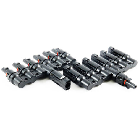 1 - 6 fach Solarstecker kompatibel mit MC4 Solarkabel Y-Verteiler für Solaranlage T 6 fach Stecker