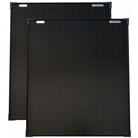 Solarmodule 2 Stück 50 Watt schwarz Mono Solarpanel Solarzelle 630x545x35 92084