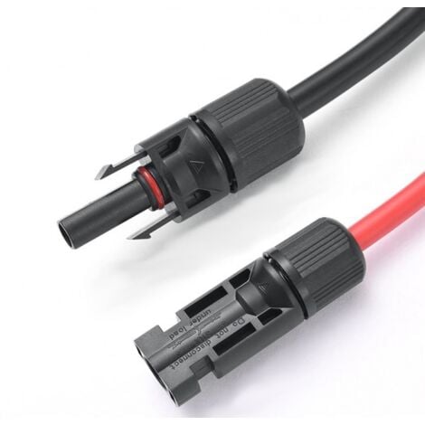 Verlängerungskabel 6mm² beidseitig kompatibel mit MC4 Solarkabel rot / schwarz inkl. Stecker 2 x 2m