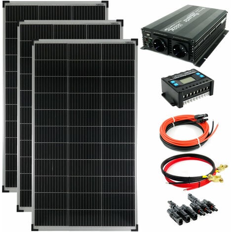 Solaranlage Komplettset SOLARTRONICS 3x140 Watt Solarmodul + 1500 Watt  Wandler + Laderegler