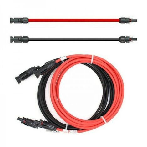 Verlängerungskabel 4mm² beidseitig kompatibel mit MC4 Solarkabel rot / schwarz inkl. Stecker 2 x 5m