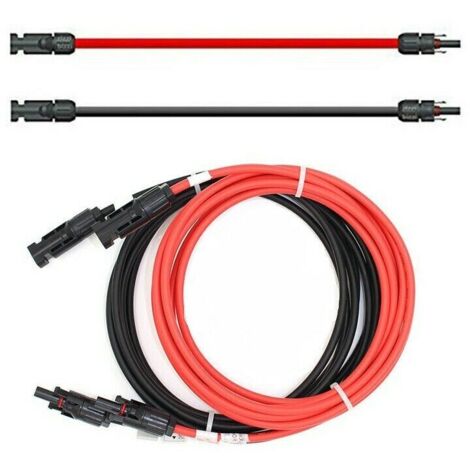 Verlängerungskabel 4mm² beidseitig kompatibel mit MC4 Solarkabel rot / schwarz inkl. Stecker 2 x 45m