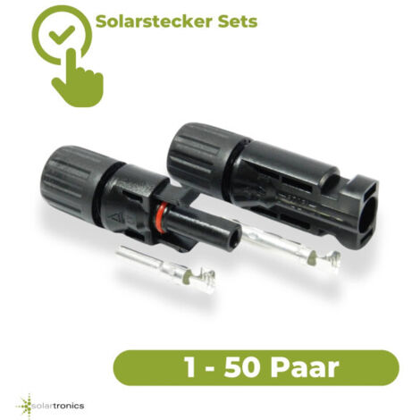 1 bis 50 Paar Solar Stecker für Solarkabel 4-6 mm² PV Stecker kompatibel mit MC4 1 Paar