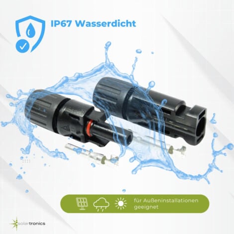 1 bis 50 Paar Solar Stecker für Solarkabel 4-6 mm² PV Stecker kompatibel mit MC4 1 Paar