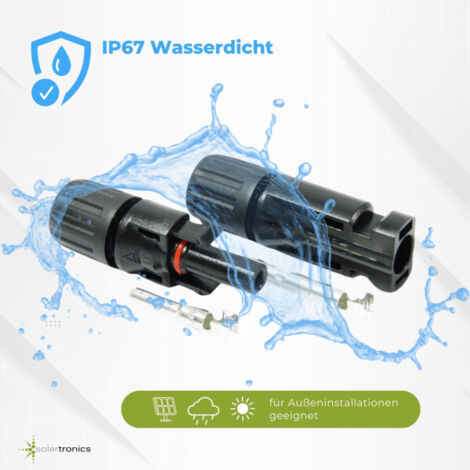 1 bis 50 Paar Solar Stecker für Solarkabel 4-6 mm² PV Stecker kompatibel mit MC4 10 Paar
