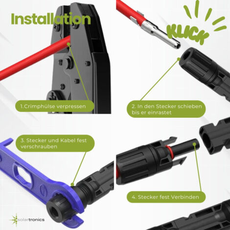 1 bis 50 Paar Solar Stecker für Solarkabel 4-6 mm² PV Stecker kompatibel mit MC4 10 Paar