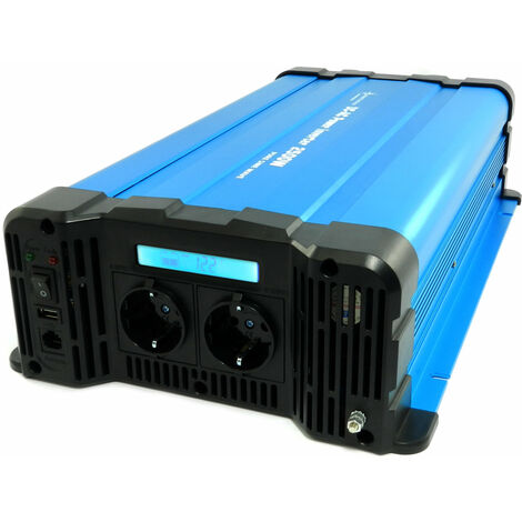 Spannungswandler FS2500D 24V 2500 Watt reiner Sinus BLAU m. Display