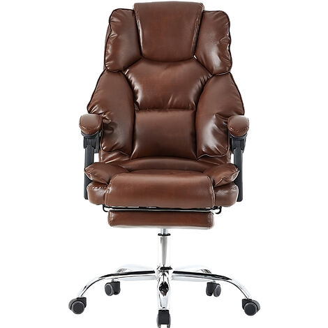 Qnhdfrt Bürostuhl Mit Massage & Heizung - Ergonomischer Schreibtischstuhl Dunkelbraun