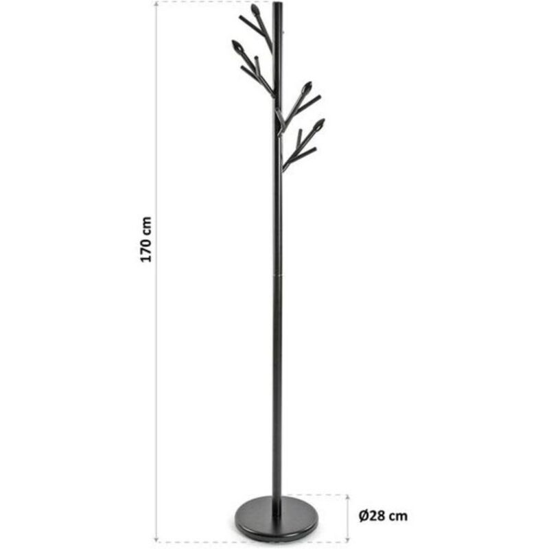 Appendiabiti Da Terra Adelisa - Minimalista, 5 Ganci, In Metallo Bianco, 170 Cm, Capacità 20 Kg