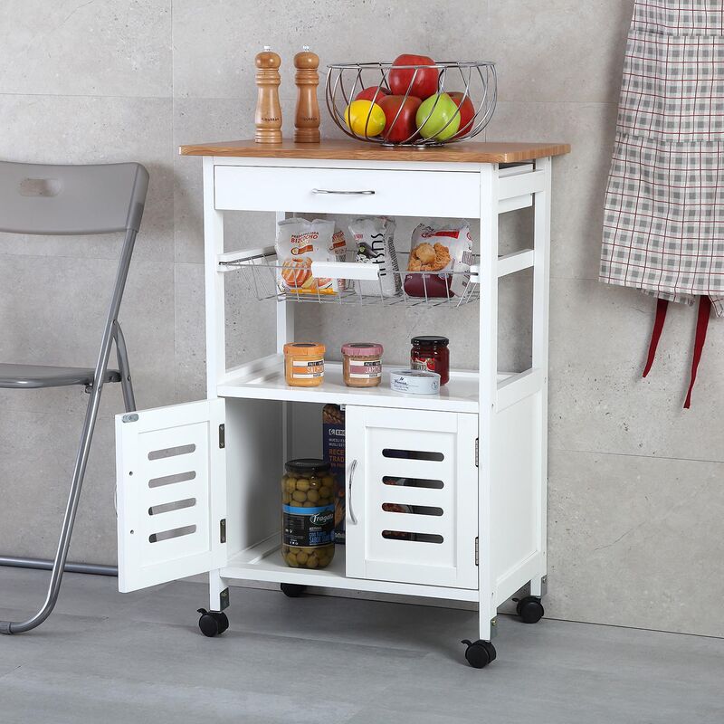 Versa Kumara Carrello cucina e Portabottiglie con ruote e cassetti