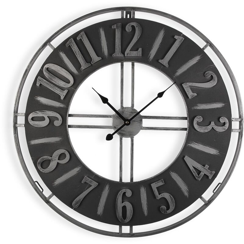 Versa Macquarie Orologio da parete Decorativo per cucina, soggiorno, sala  da pranzo o camera da letto, Grigio e marrone, 60x5x60cm