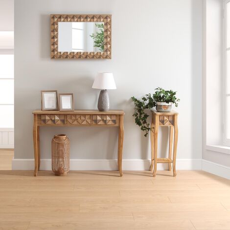 Versa Elva Consolle ingresso, Tavolo Consolle, Tavolino Ingresso, Tavolo salotto, con 3 cassetti, Misure (A x L x l) 78,5 x 109 x 30 cm, Legno, Colore Marrone