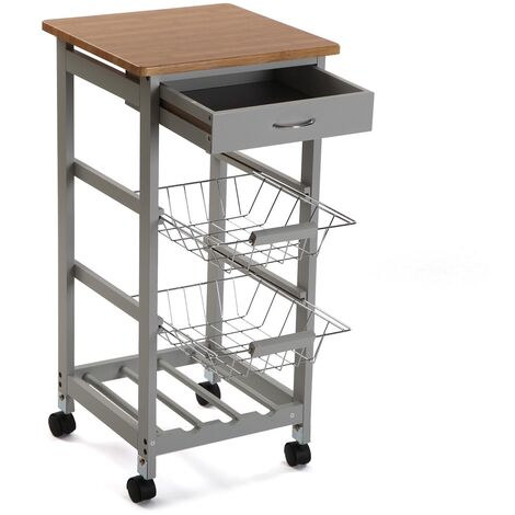 Versa Picton Carrello da cucina e Portabottiglie con ruote