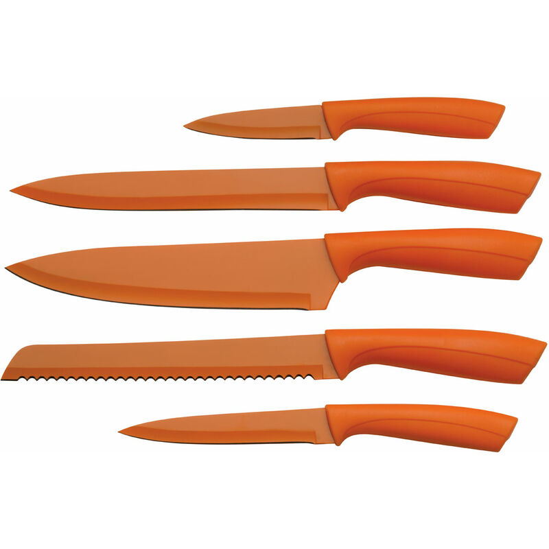 5pc Premier Housewares Grey Knife Set With Clear Storage Block on OnBuy