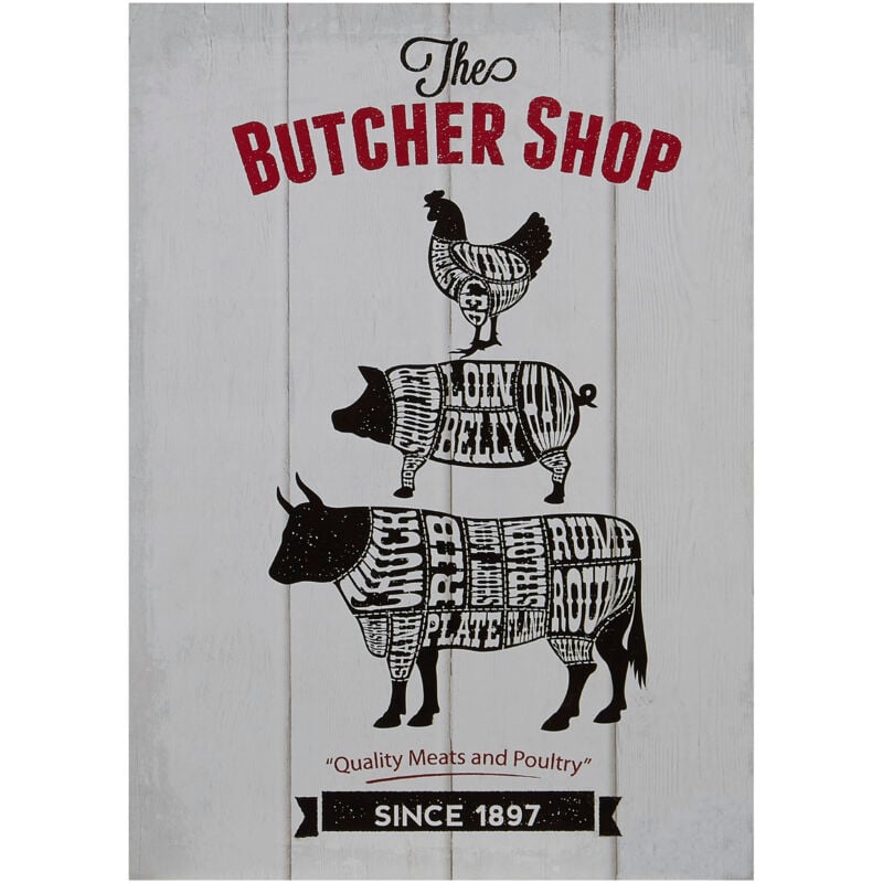 Premier Housewares Butcher Shop Wall Plaque