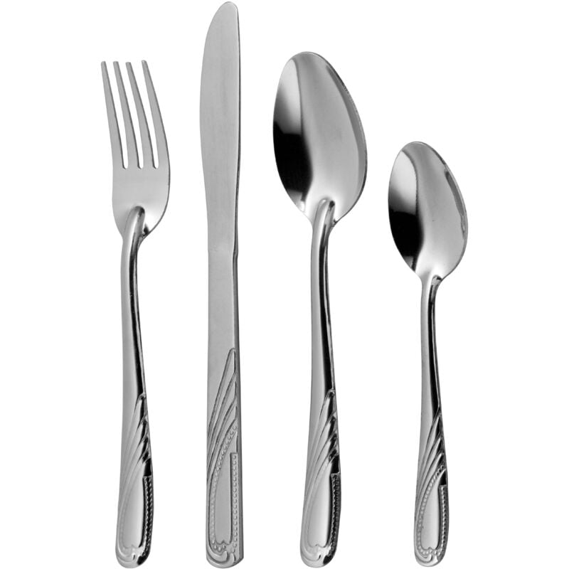 Interiors by Premier 16 Piece Stainless Steel Cutlery Set, Robust Silverware Cutlery Set , Modern Cutlery Set for Kitchen, Home