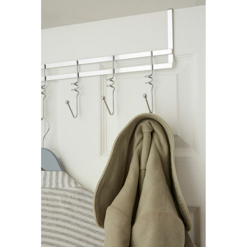 Premier Housewares 10 Hook Over The Door Hanger - Chrome