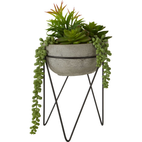 Premier Housewares Fiori Mixed Succulent with Metal Stand (1/5)