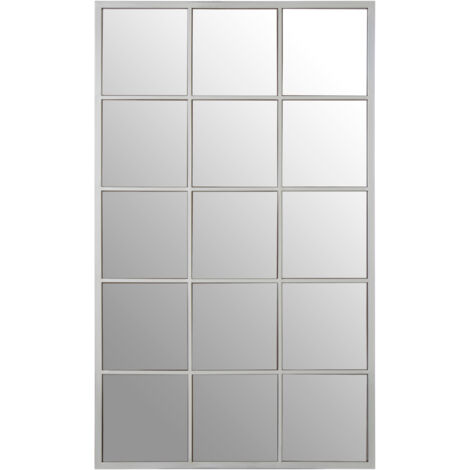 Premier Housewares Descartes Large Silver Frame Wall Mirror
