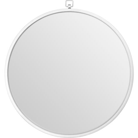 Premier Housewares Jacen Silver Metal Frame Round Wall Mirror (1/4)