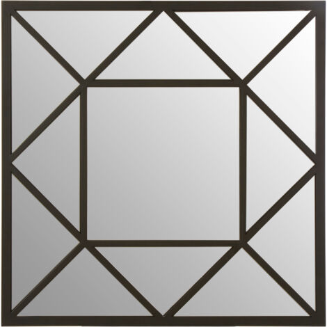 Premier Housewares Descartes Black Metal Frame Wall Mirror (1/5)