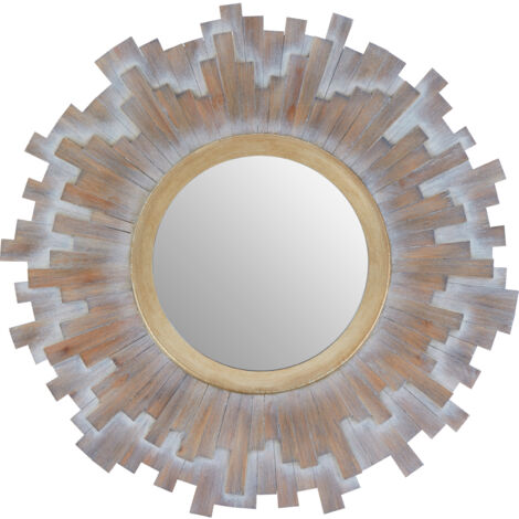 Premier Housewares Sunburst Multilevel Wooden Wall Mirror (1/5)