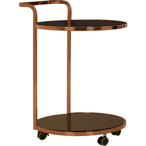 Interiors by Premier Elegant 2 Tier Gold Finish Drinks Trolley, Functional Bar Trolley, Easy Mobility Drinks Trolley (1/5)