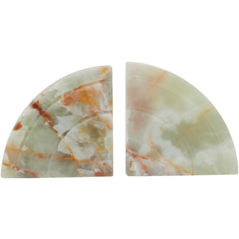Interiors by Premier Two Onyx Bookends,Easy Accessible Bookends Sculpture, Easy to Clean Onyx Marble Bookends (1/5)