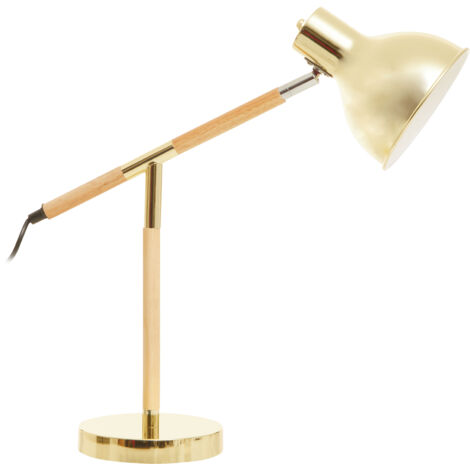 Interiors by Premier Shiny Brass Finish Table Lamp, Adjustable Height Lamp, Easy-to-Use Table Brass Lamp, Focused Office Lamp (1/5)