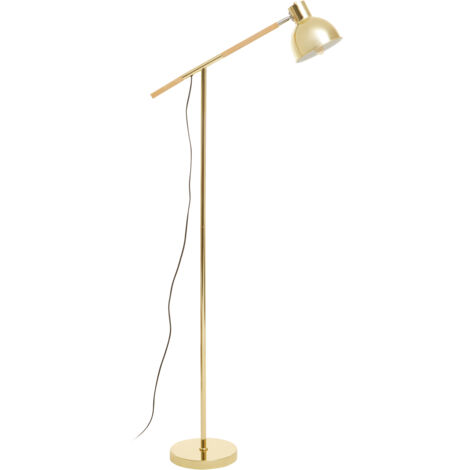 Interiors by Premier Shiny Brass Adjustable Floor Lamp, Convenient Office Lamp, Space-Saver Lamp, Rotating Bedroom Lamp (1/5)