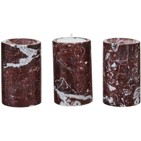 Interiors by Premier Three Red Marble Tealight Holders,Candle Protection Candleholders, Easy to Clean Large Candle Holders