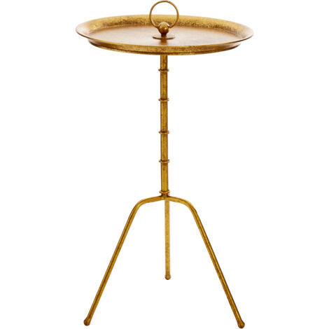 Interiors by Premier Distressed Small Accent Table, Elegant Corner Table, Gold Finish Bedside Table, Durable Functional Table (1/5)