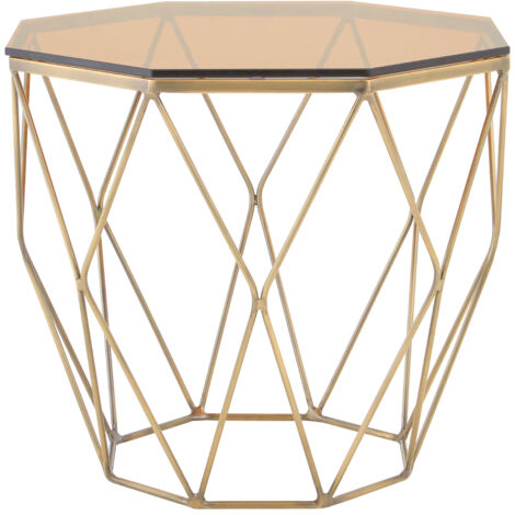 Interiors by Premier Stunning End Table With Brushed Bronze Base, Versatile Sitting Room Side Table, Practical Lounge Room Table (1/5)