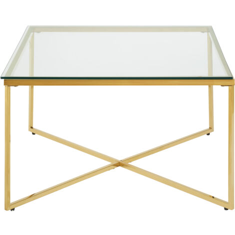 Interiors by Premier Contemporary Design Gold Finish Cross Base End Table, Versatile Side Table, Functional Table For Livingroom (1/5)