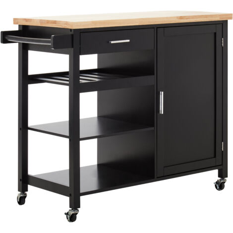 Maison by Premier Frankfurt Black Kitchen Trolley (1/5)