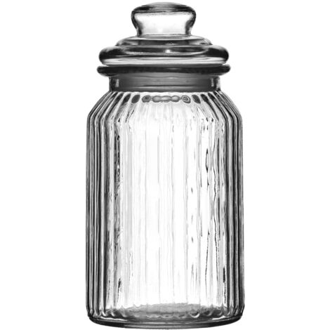 Premier Housewares Ribbed Glass Storage Jar -1300ml (1/5)