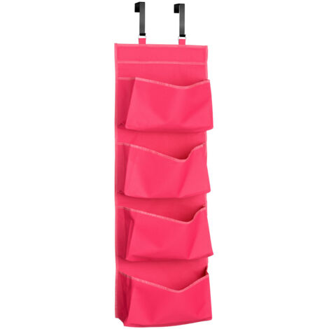 Premier Housewares Over Door Hot Pink 4 Tier Hanging Organiser (1/4)