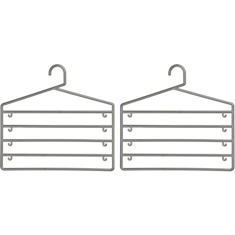 Premier Housewares Grey Plastic Trouser Organiser - Set of 2