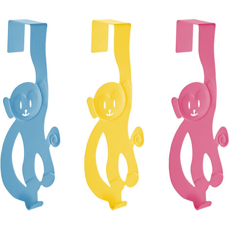 Monkey over door hanger – Durable iron hooks for clothes and accessories – Fun design for kids – Compact dimensions H22 x D8 x W8 cm – Premier Housewares (1/5)