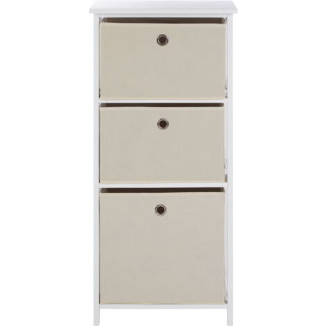 Premier Housewares Lindo 3 Natural Fabric Drawers Cabinet